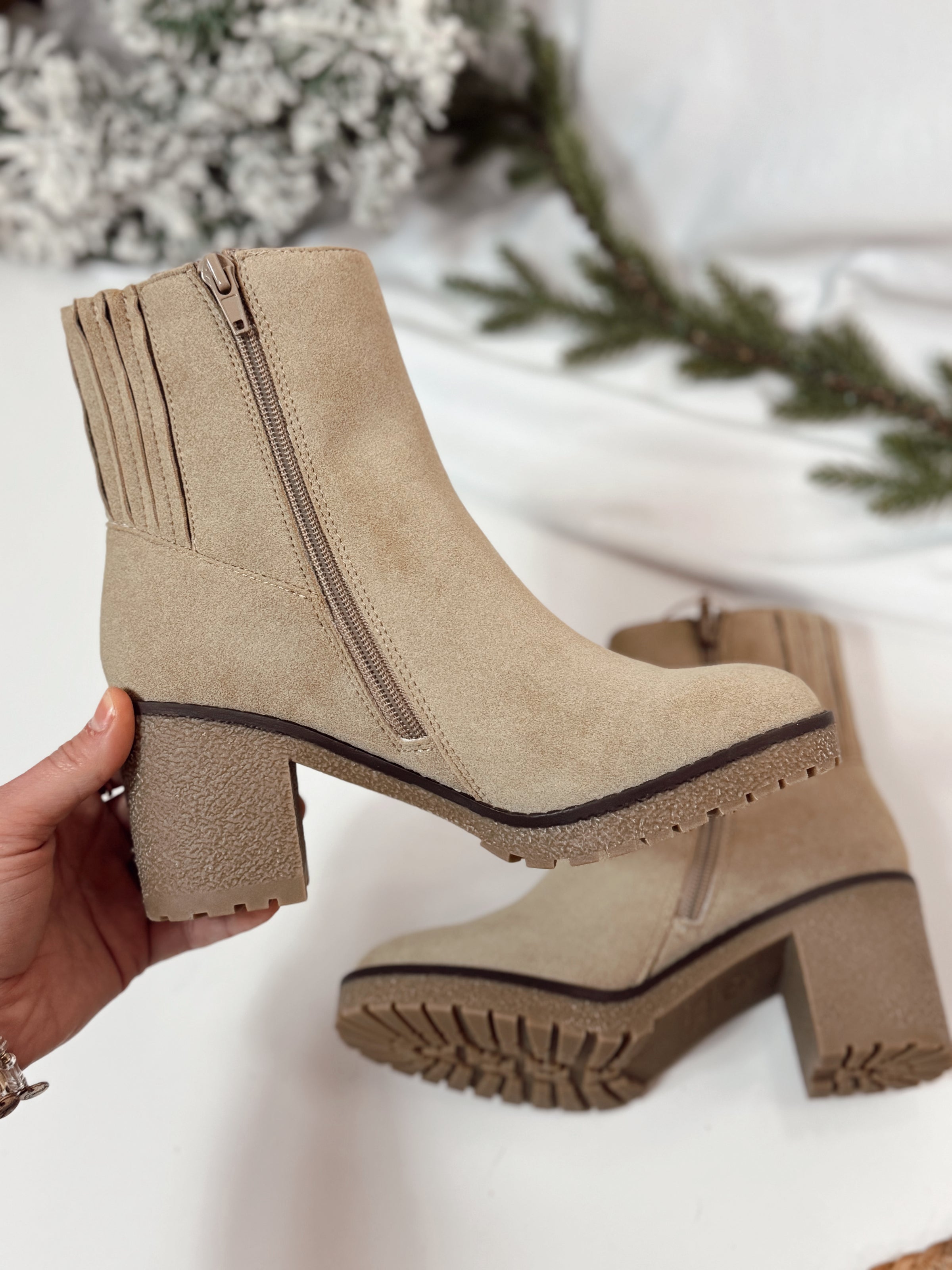 Harlow Amber Faux Suede Booties