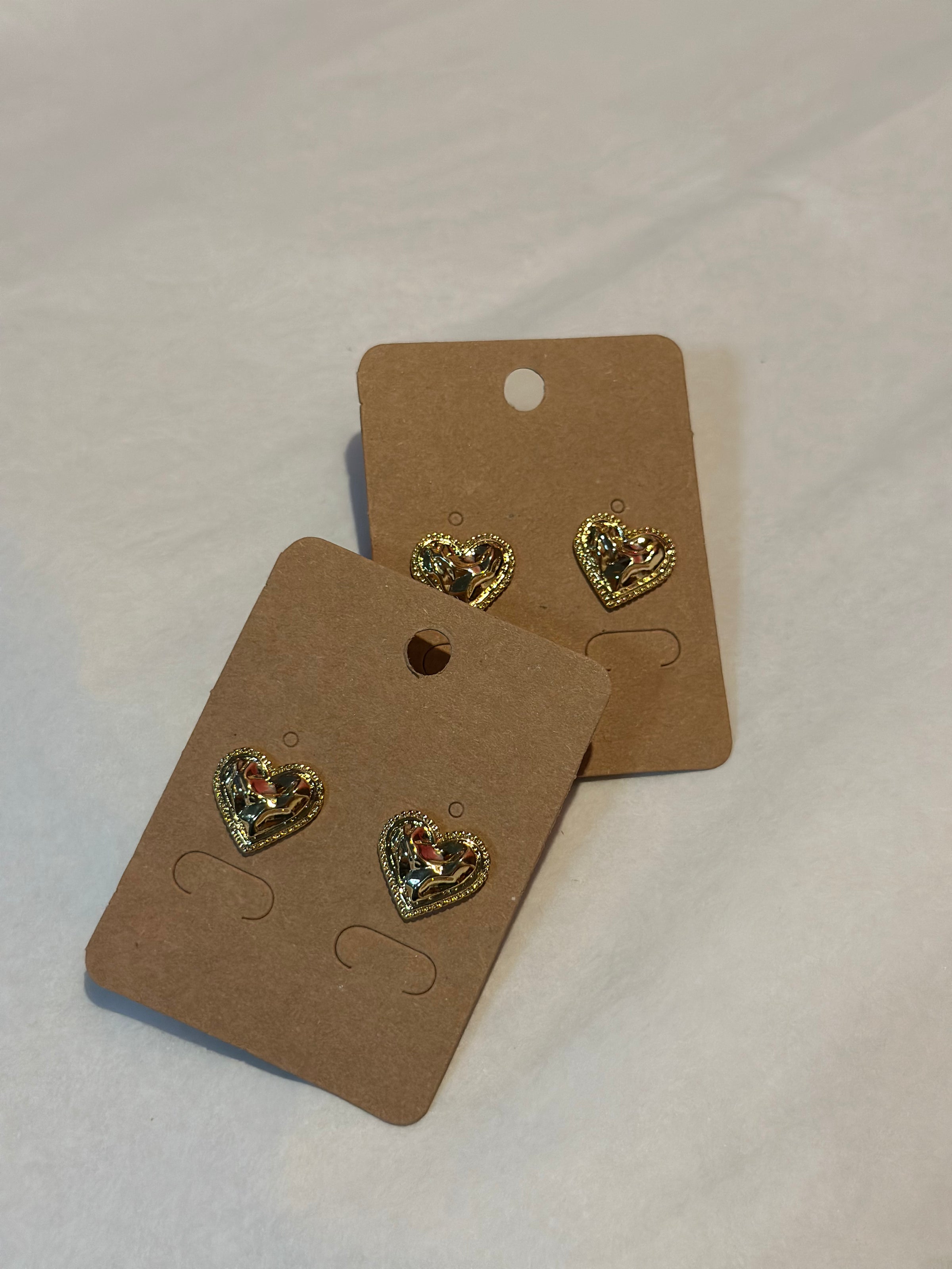 Gilded in Gold Heart Post Earrings