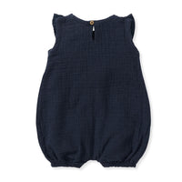 Dotted Muslin Romper - Midnight
