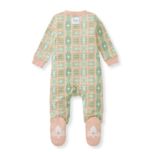 Floral Tile Sleep & Play Footed - Apple Blossom