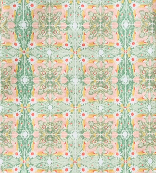 Floral Tile Sleep & Play Footed - Apple Blossom