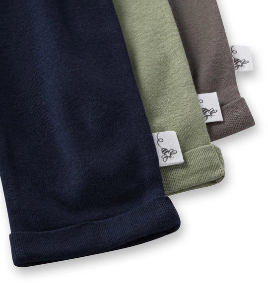 Organic Cotton Baby Harem Pants (Set of 3) - Midnight