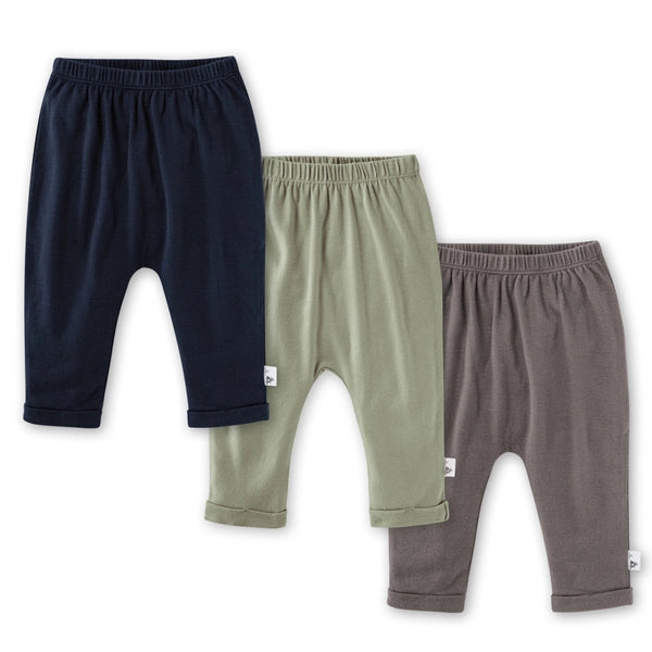 Organic Cotton Baby Harem Pants (Set of 3) - Midnight