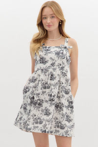 To The Courtyard Floral Mini Dress - Black