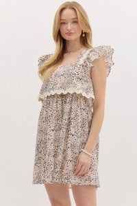 Stunning & Alluring Leopard Print Ruffle Mini Dress w Pockets