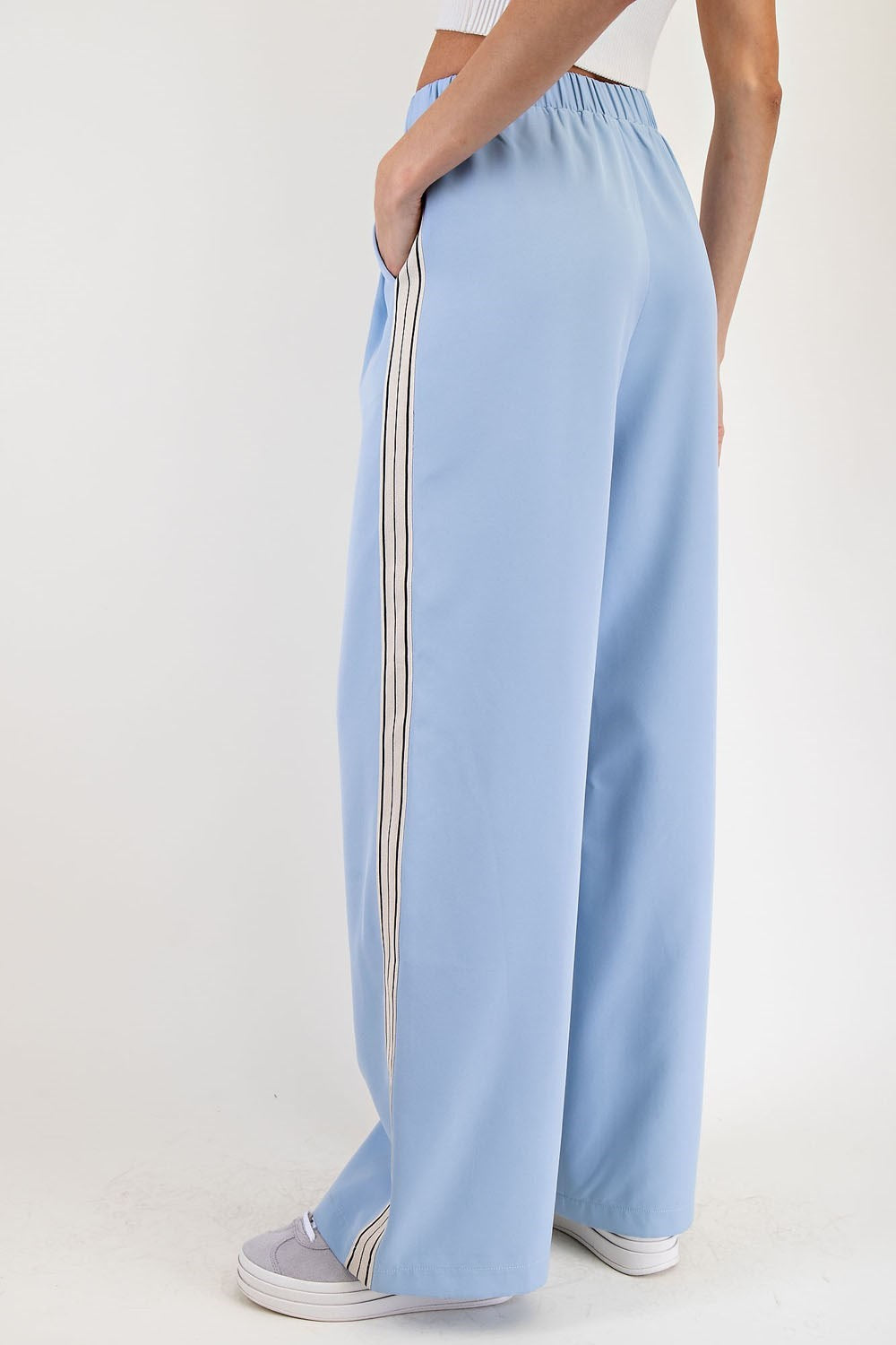 Sidetracked Stripe Pants - Light Blue
