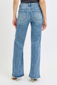 Davidson Distressed High Rise - Wide Leg Jeans