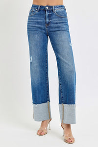 Blue Jean Baby High Rise Wide Leg Cuff Jeans