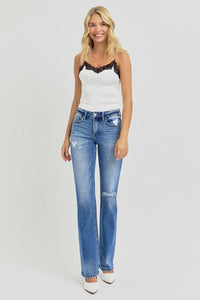Downtown Distressed High Rise Ankle - Straight Leg Jeans
