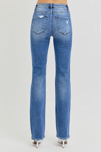 Downtown Distressed High Rise Ankle - Straight Leg Jeans