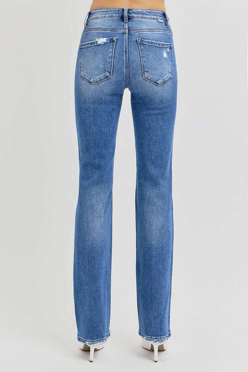 Downtown Distressed High Rise Ankle - Straight Leg Jeans