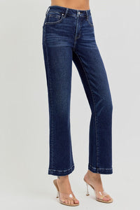 Downtown Dark Wash Tummy Control High Rise Wide Leg Jeans