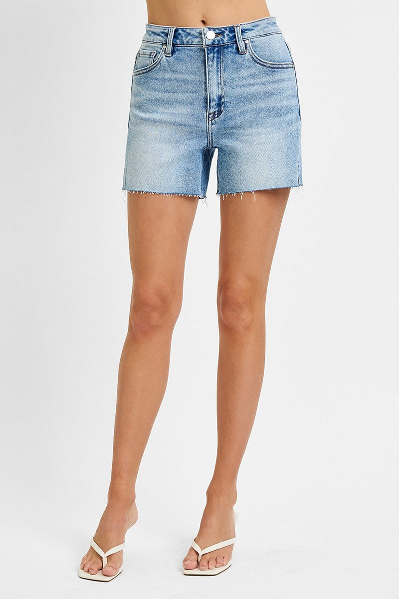 Hays High Rise Raw Cut Hem Denim Shorts