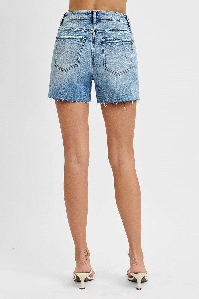 Hays High Rise Raw Cut Hem Denim Shorts