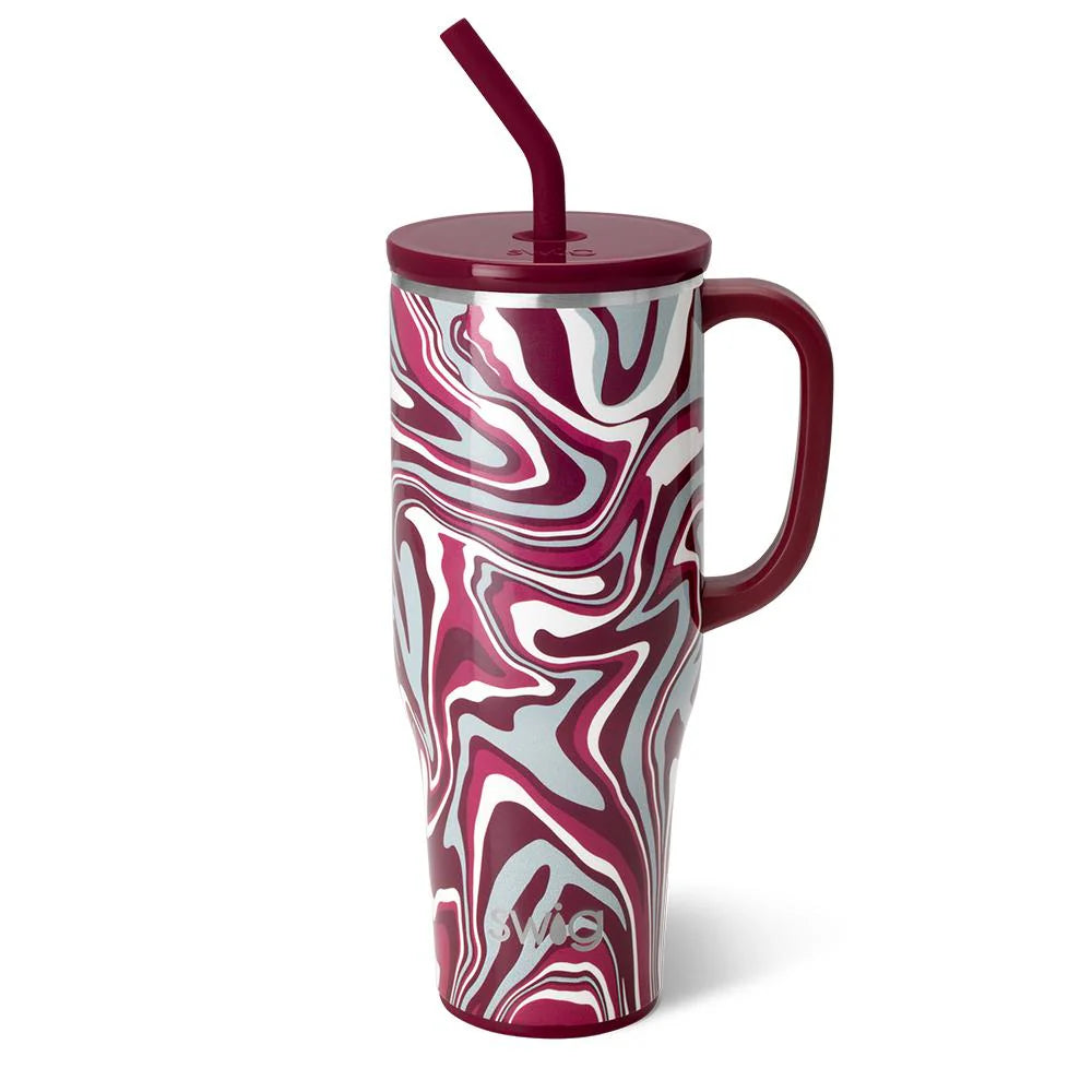 Swig Life Fanzone 40oz Mega Mug - Maroon & White Marble