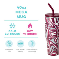Swig Life Fanzone 40oz Mega Mug - Maroon & White Marble