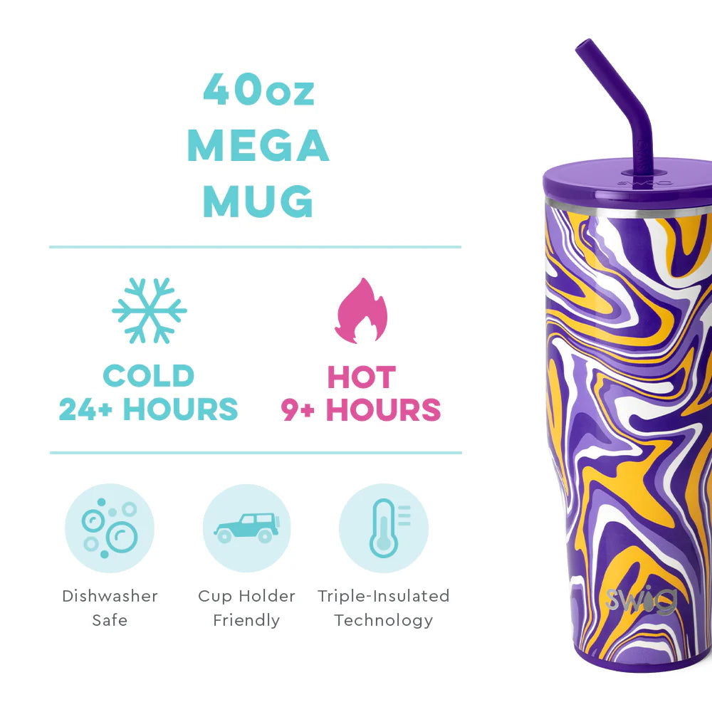 Swig Life Fanzone 40oz Mega Mug - Purple & Gold