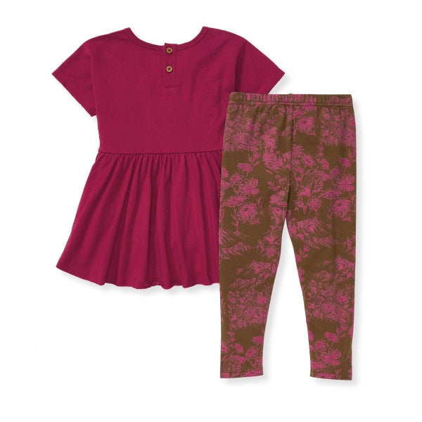 Girl's Valley Flowers Organic 2 Piece SET