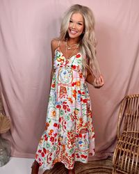 Sweet & Sunkissed Patterned Midi Dress