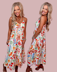 Sweet & Sunkissed Patterned Midi Dress