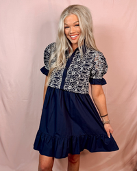 Ladylike Lace Detailed Ruffle Hem Dress