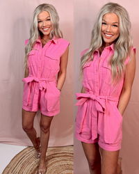 On Wednesdays We Wear Pink Cargo Romper