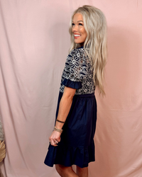 Ladylike Lace Detailed Ruffle Hem Dress