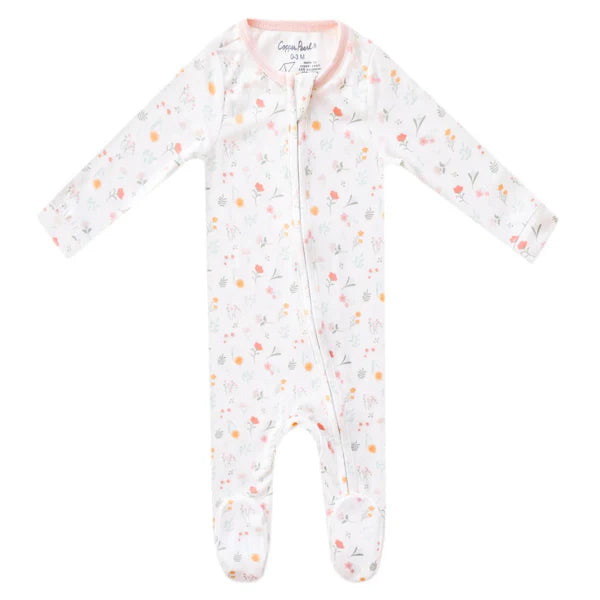 Copper Pearl Zip-Up Baby Footie - Mabel