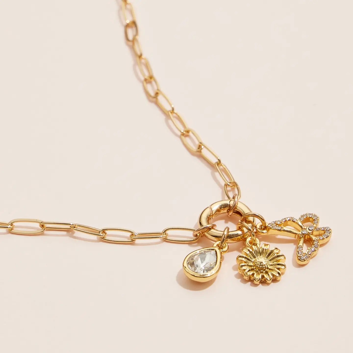 Path To Greatness Gold Dipped Necklace + Charm Trio Set