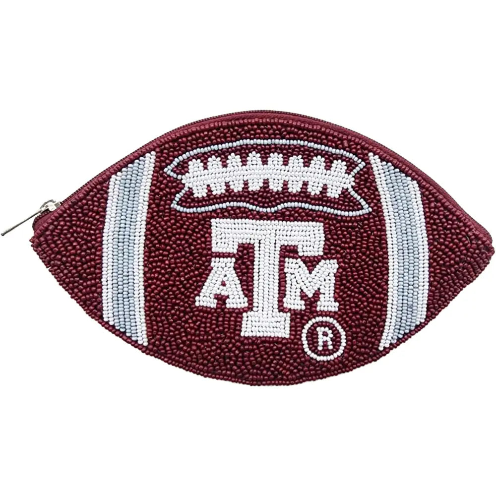 Texas A&M Beaded Football Wallet/Pouch