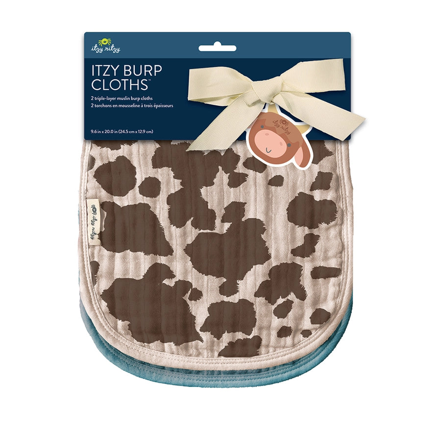 Itzy Ritzy Set Of 2 Burp Cloths- Giddy Up!