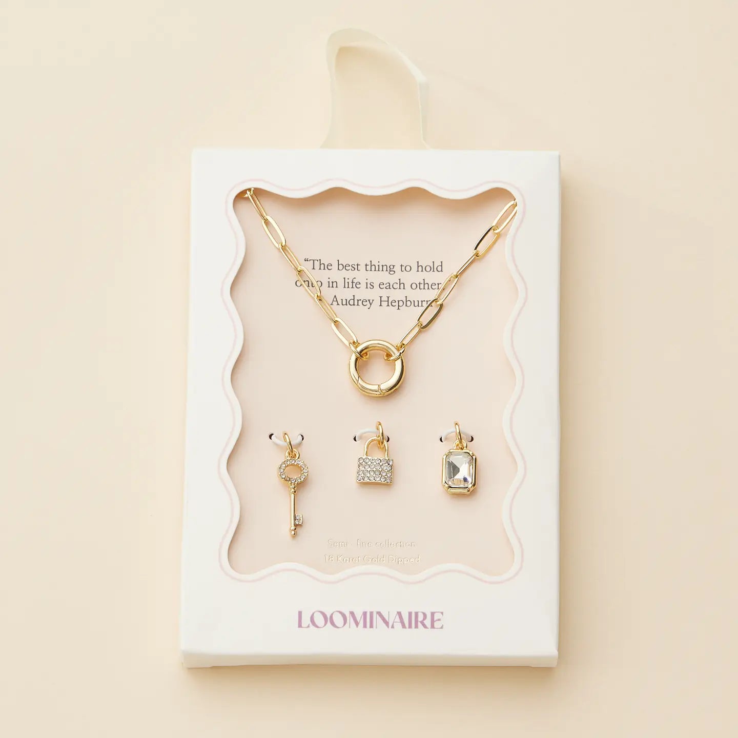 The Best Thing To Hold Onto - 18K Gold Dipped Necklace + Charm Trio Set
