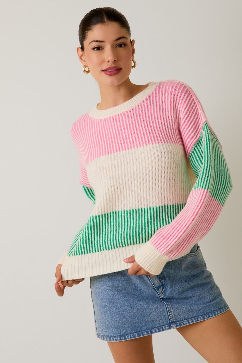 Candy Paint Cozy Color Block Sweater