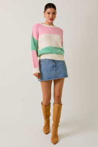 Candy Paint Cozy Color Block Sweater