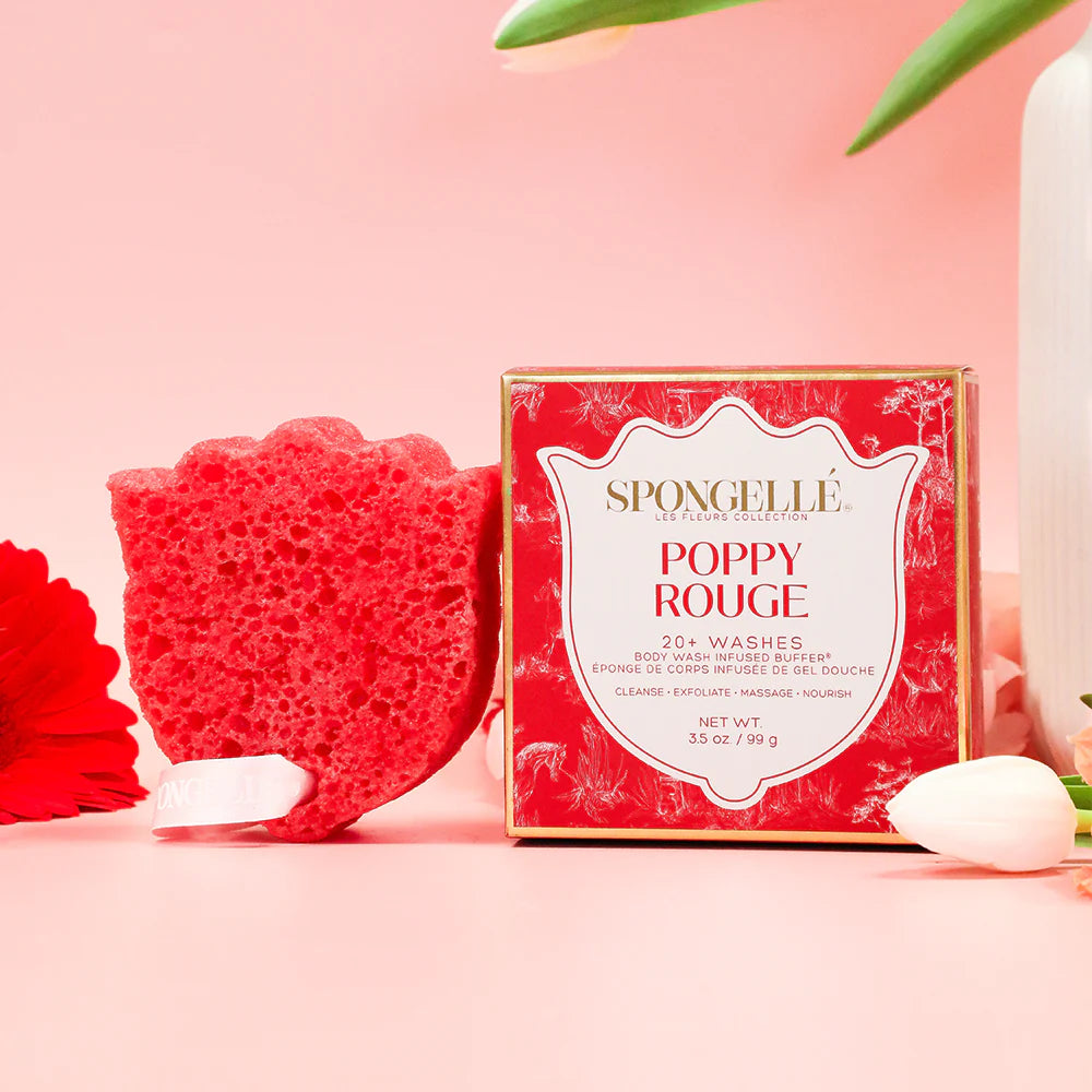 Spongelle Body Buffer - Les Fleur Collection : Poppy Rouge (20+ Washes)