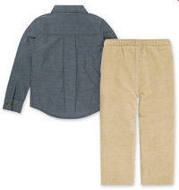 Chambray Button Down Shirt/Pant Set