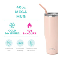 Swig 40oz Mega Mug - Shimmer Ballet Pink