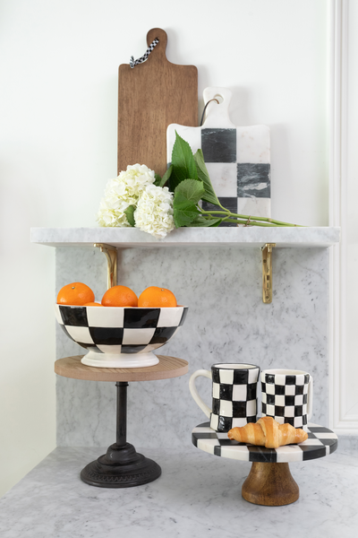Checkered Marble Pedestal