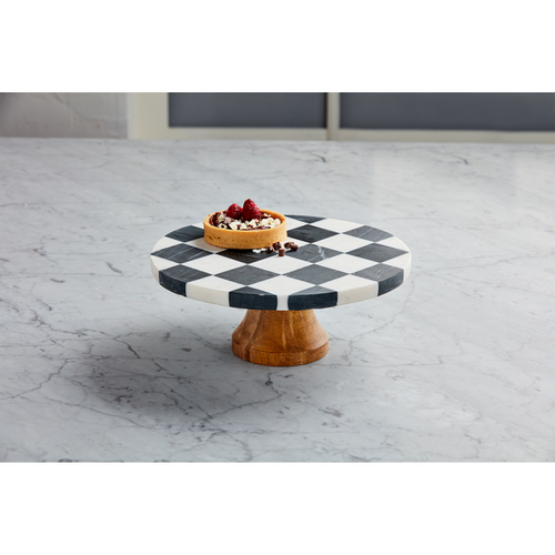 Checkered Marble Pedestal