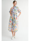 Scenes of Santorini Printed Mediterranean Midi Dress