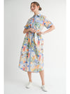 Scenes of Santorini Printed Mediterranean Midi Dress