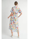 Scenes of Santorini Printed Mediterranean Midi Dress