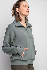 Go-To Butter Soft Mock Neck Pullover - Sage