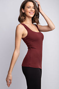 Style Staple Everyday Butter Soft Tank Tops - Maroon