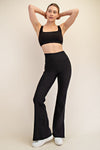 Nessa Nylon 2x2 Ribbed Activewear Flare Pant