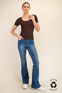 Everyday Butter Soft Scoop Neck Short Sleeve Top - Espresso