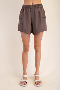 Care-Free Cool Girl Cargo Shorts - Espresso