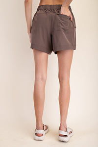 Care-Free Cool Girl Cargo Shorts - Espresso