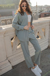 Luxe Lounge Crinkle Woven Crop Pants - Limestone