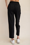 Luxe Lounge Crinkle Woven Crop Pants - Black